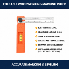 Foldable Woodworking Marking Ruler – Multifunction Measuring Tool view 5