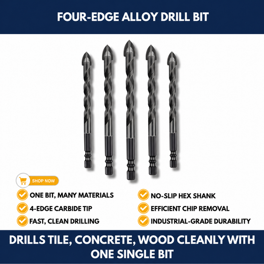 Four-Edge Alloy Drill Bit