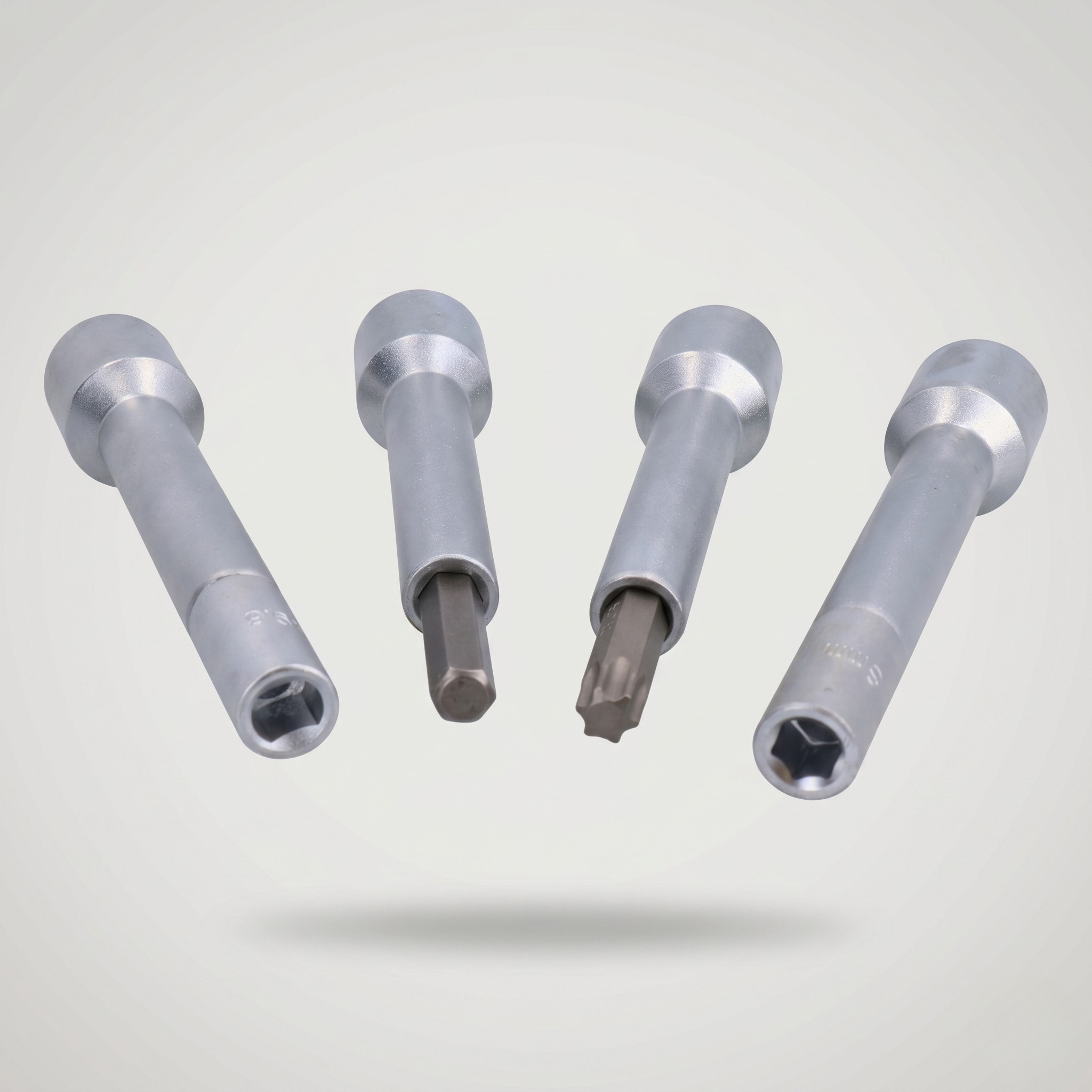 Go-through deep sockets 16 to 24mm for shock absorber strut nut removal