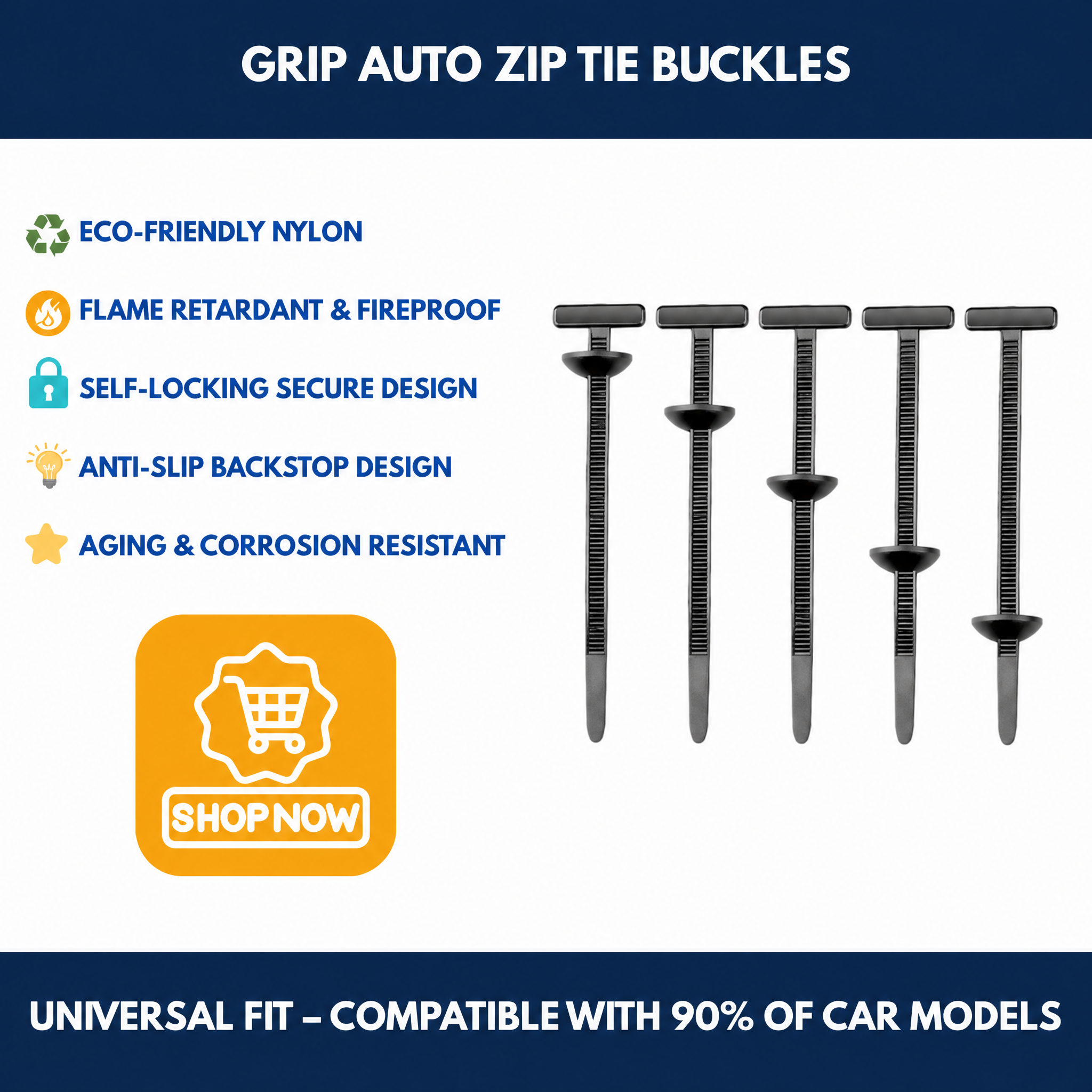 Grip Auto Zip Tie Buckles