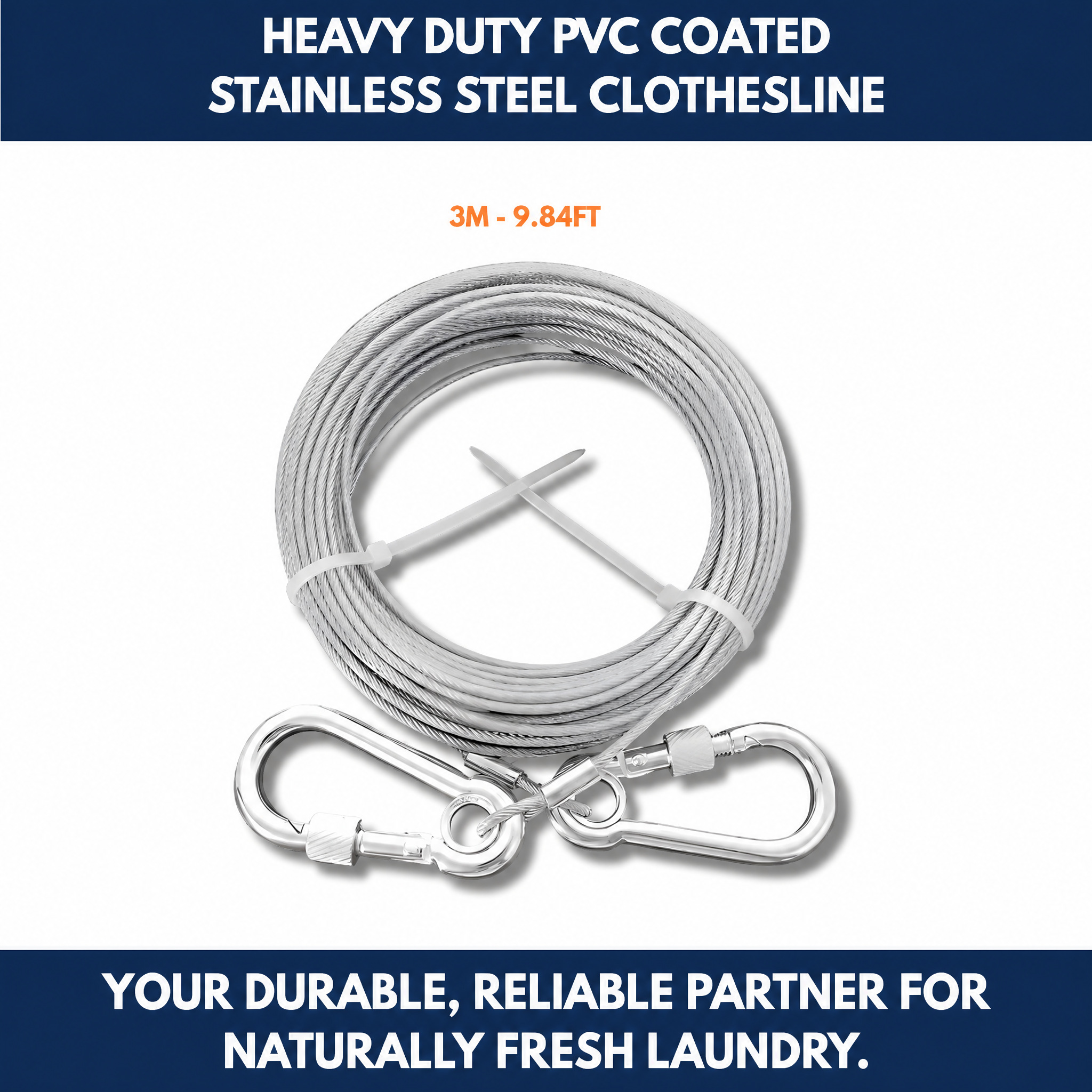 Heavy Duty PVC Coated Stainless Steel Clothesline