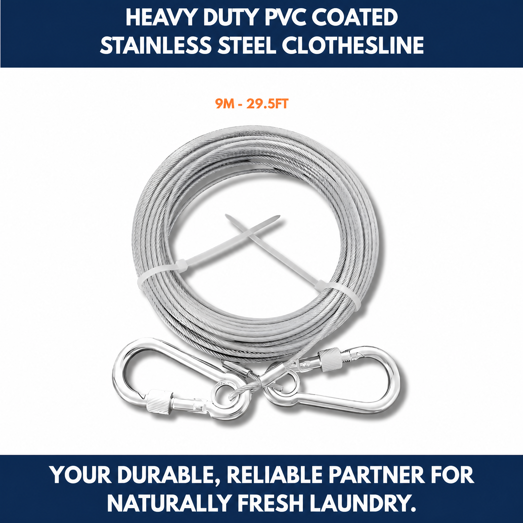 Heavy Duty PVC Coated Stainless Steel Clothesline