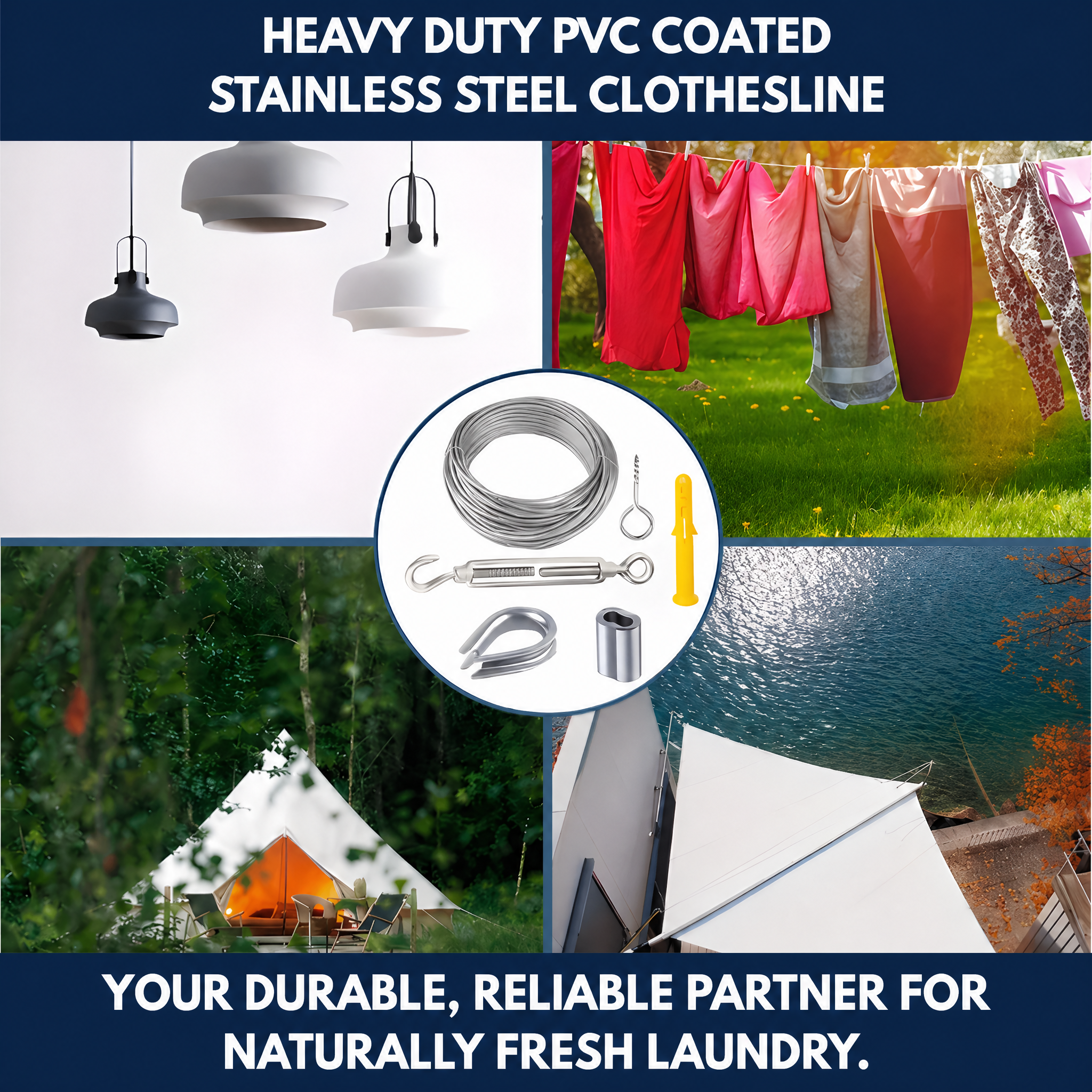 Heavy Duty PVC Coated Stainless Steel Clothesline