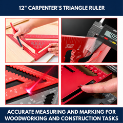12" High Precision Carpenter's Triangle Ruler view 6