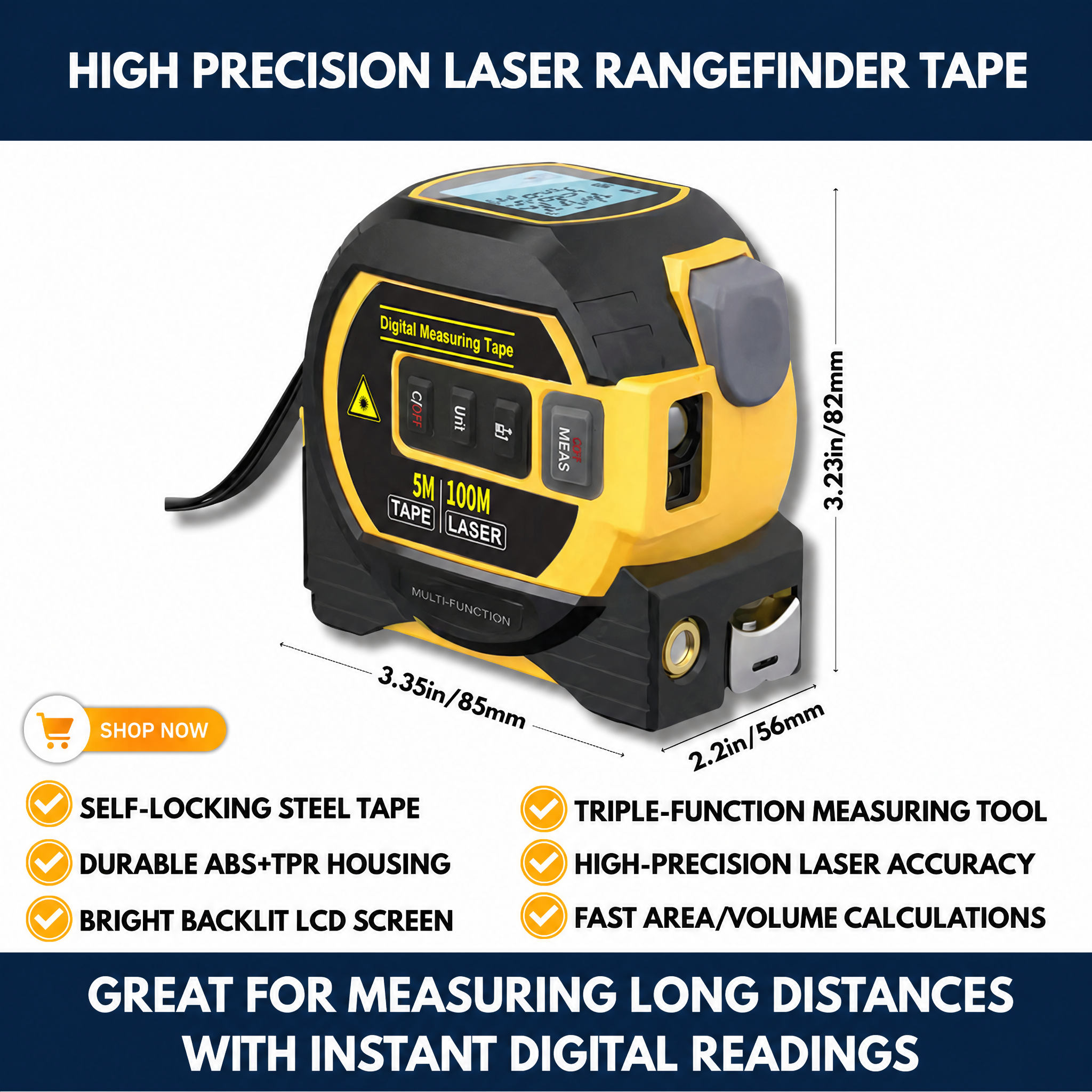 High Precision Laser Rangefinder Tape