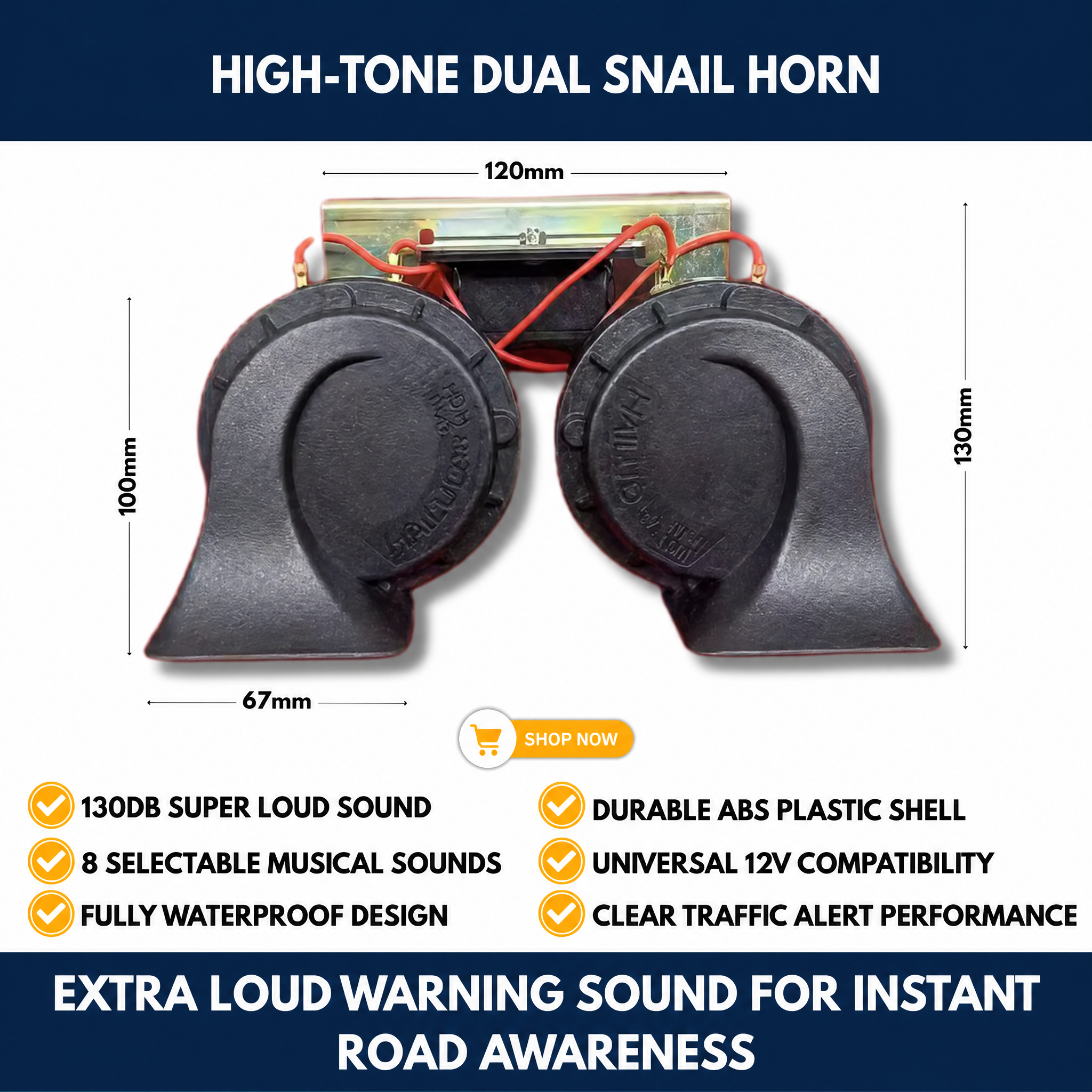 High-Tone Dual Snail Horn