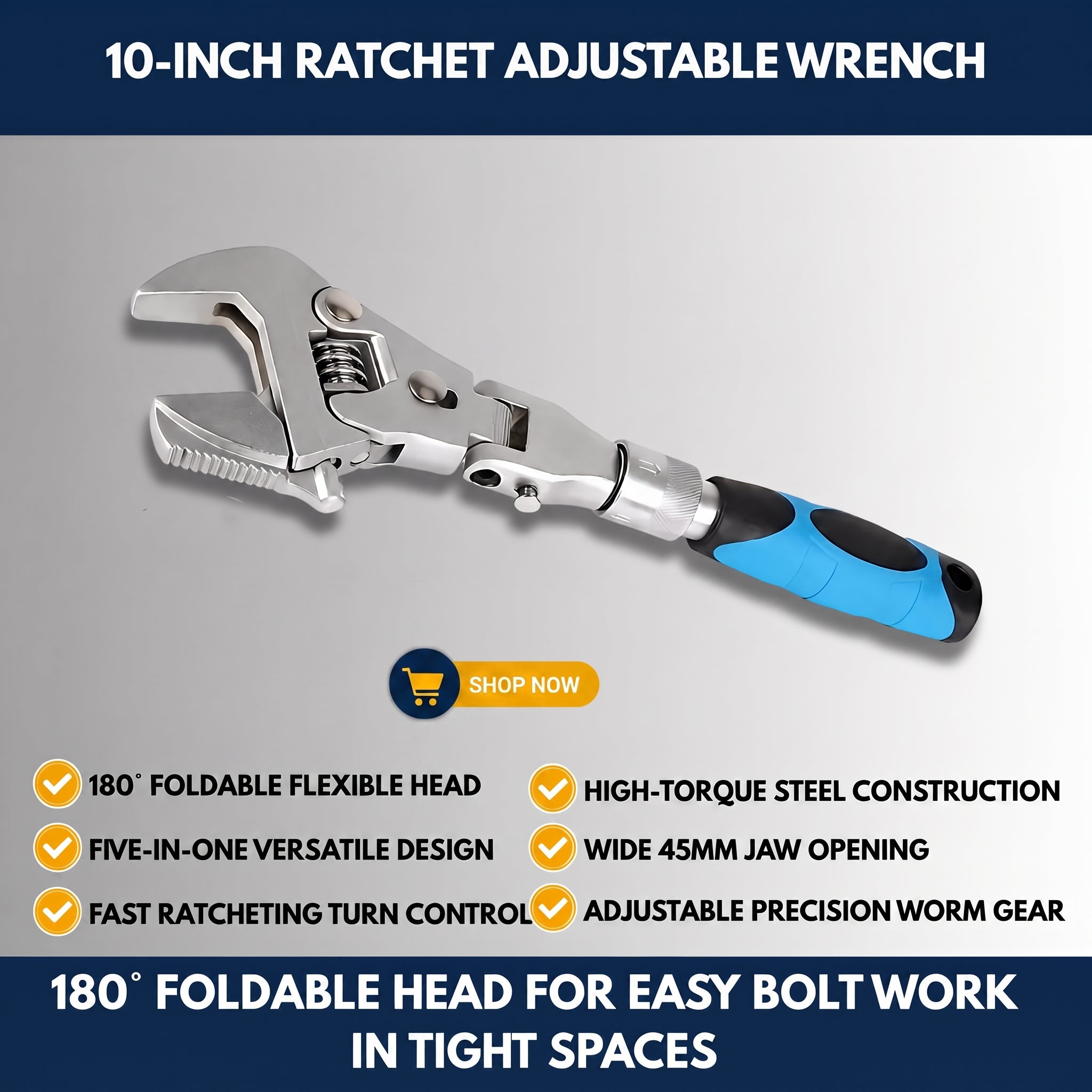 10-Inch Ratchet Adjustable Wrench — QMT