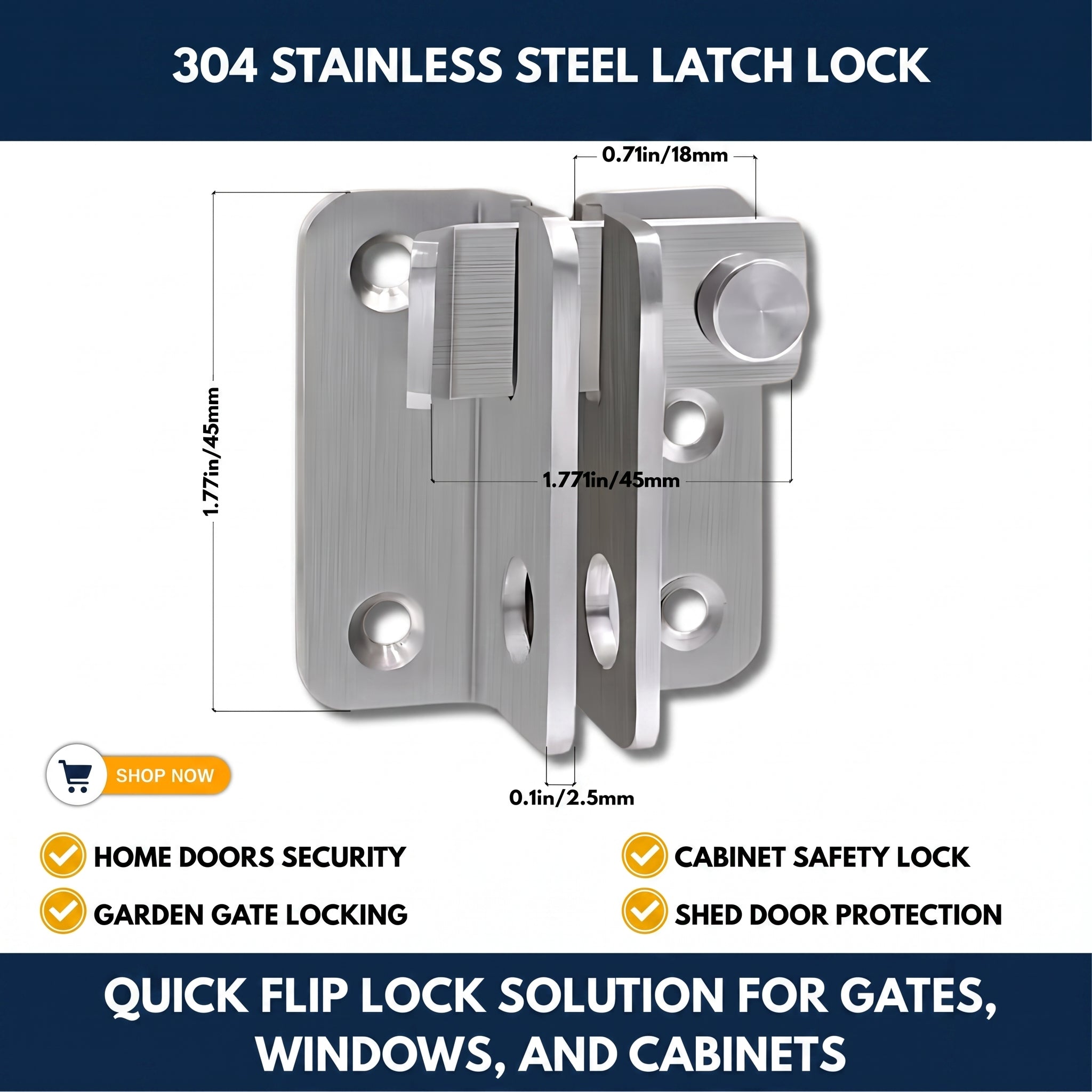 304 Stainless Steel Latch Lock — QMT