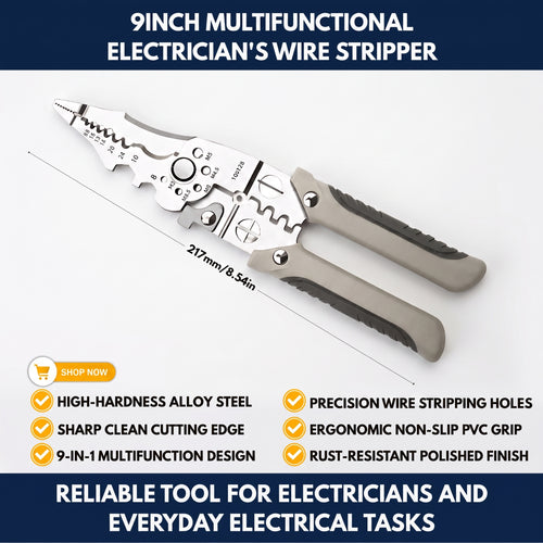 9" Multifunctional Electrician's Wire Stripper — QMT