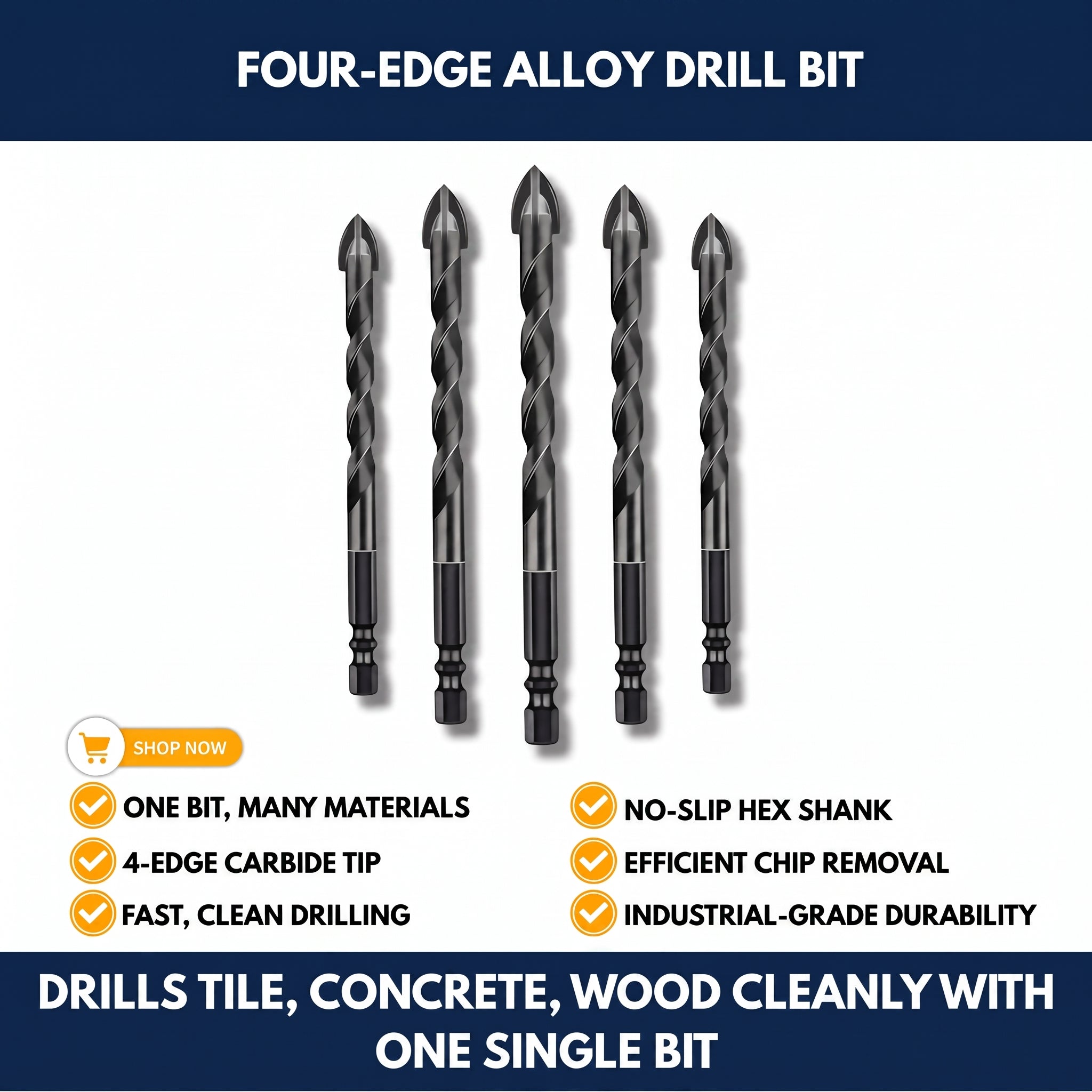 Four-Edge Alloy Drill Bit — QMT