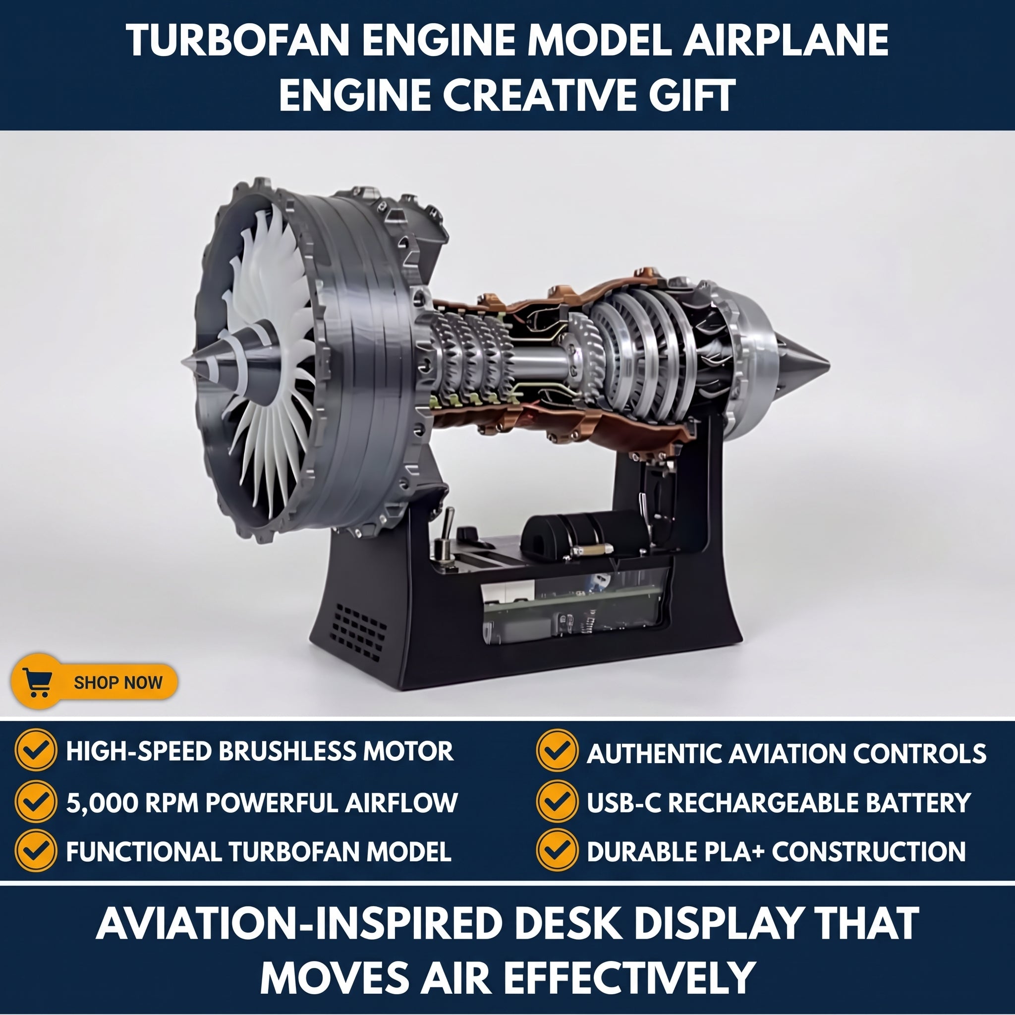 Turbofan Engine Model Airplane Engine Creative Gift — QMT