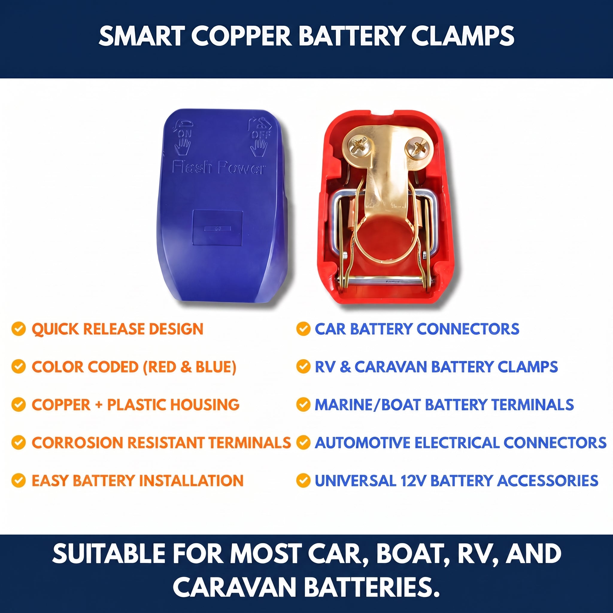 Smart Copper Battery Clamps — QMT
