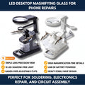 LED Desktop Magnifying Glass for Phone Repairs