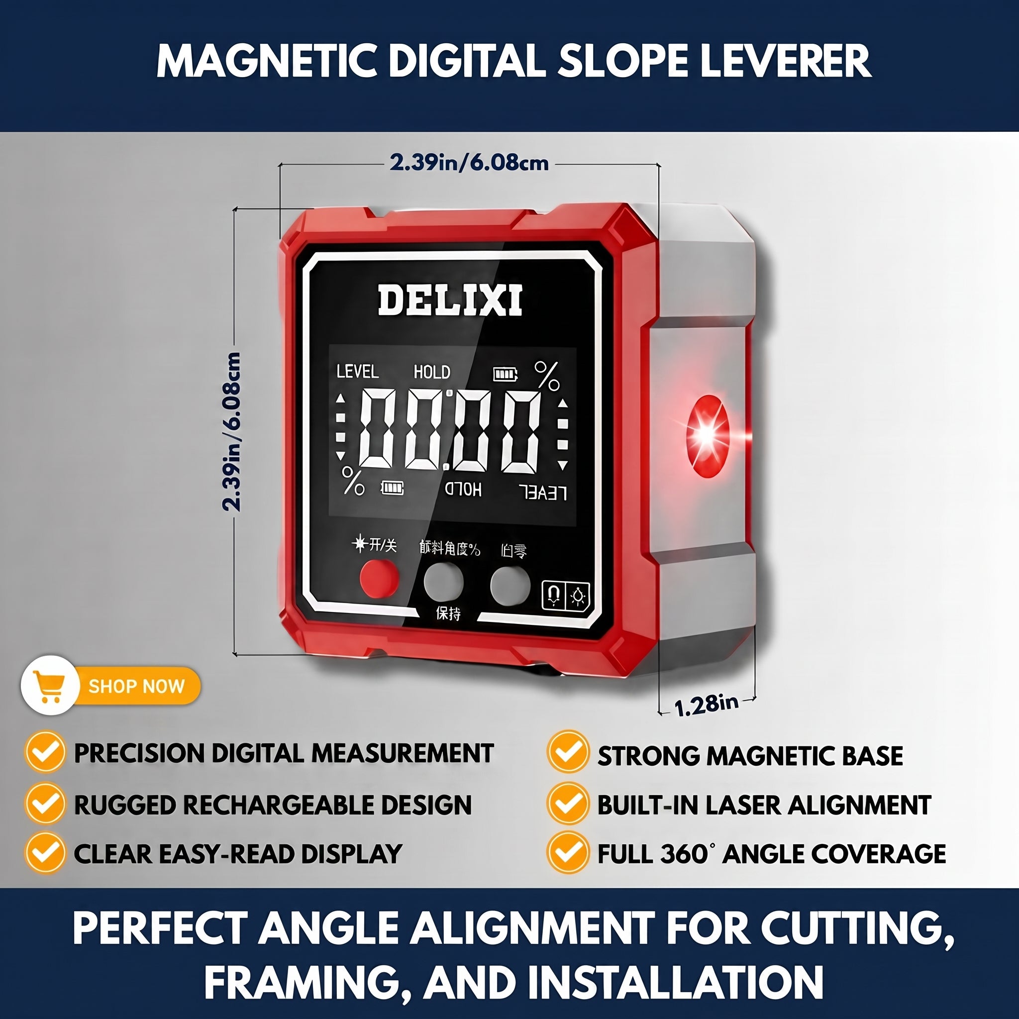 Magnetic Digital Slope Leveler — QMT