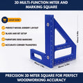 Precision Aluminum Alloy Miter Triangle Ruler – 3D Multifunction Woodworking Square