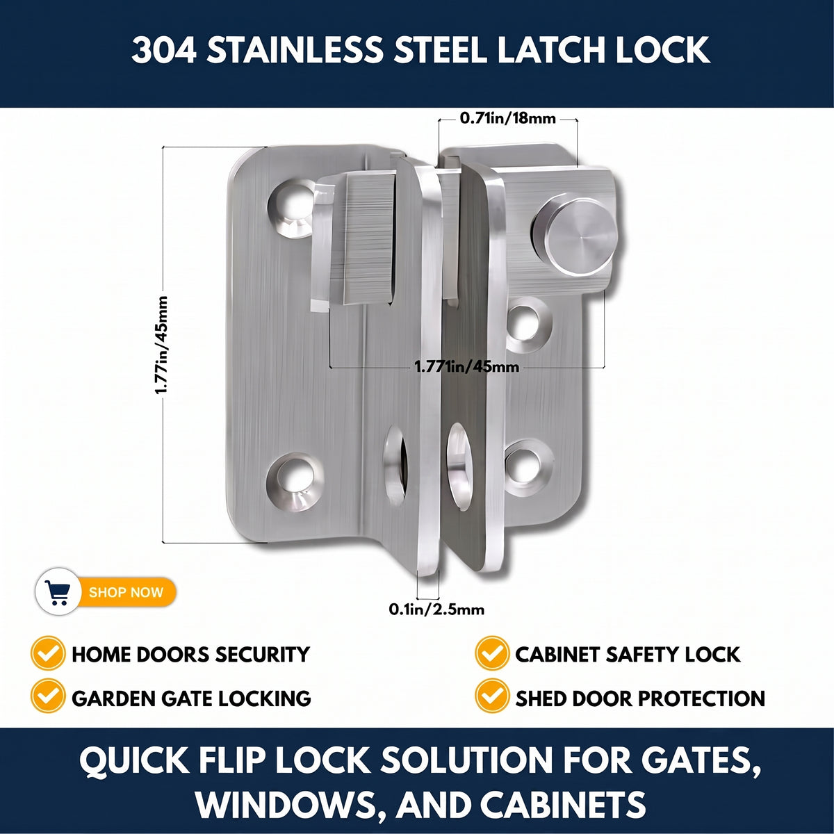 304 Stainless Steel Latch Lock
