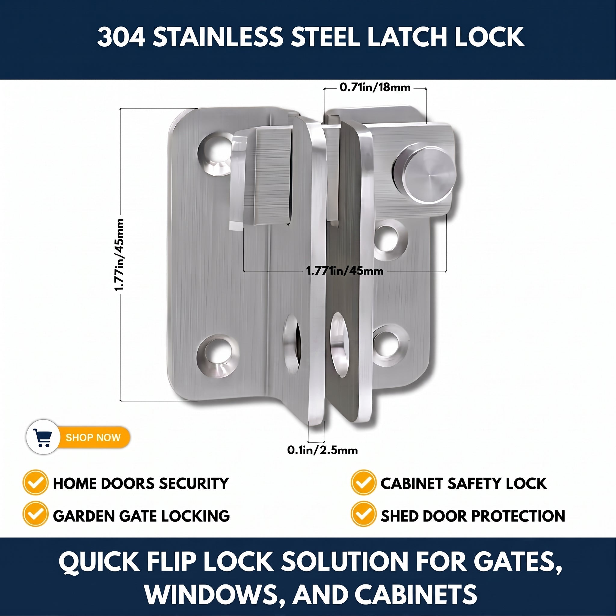 304 Stainless Steel Latch Lock — QMT