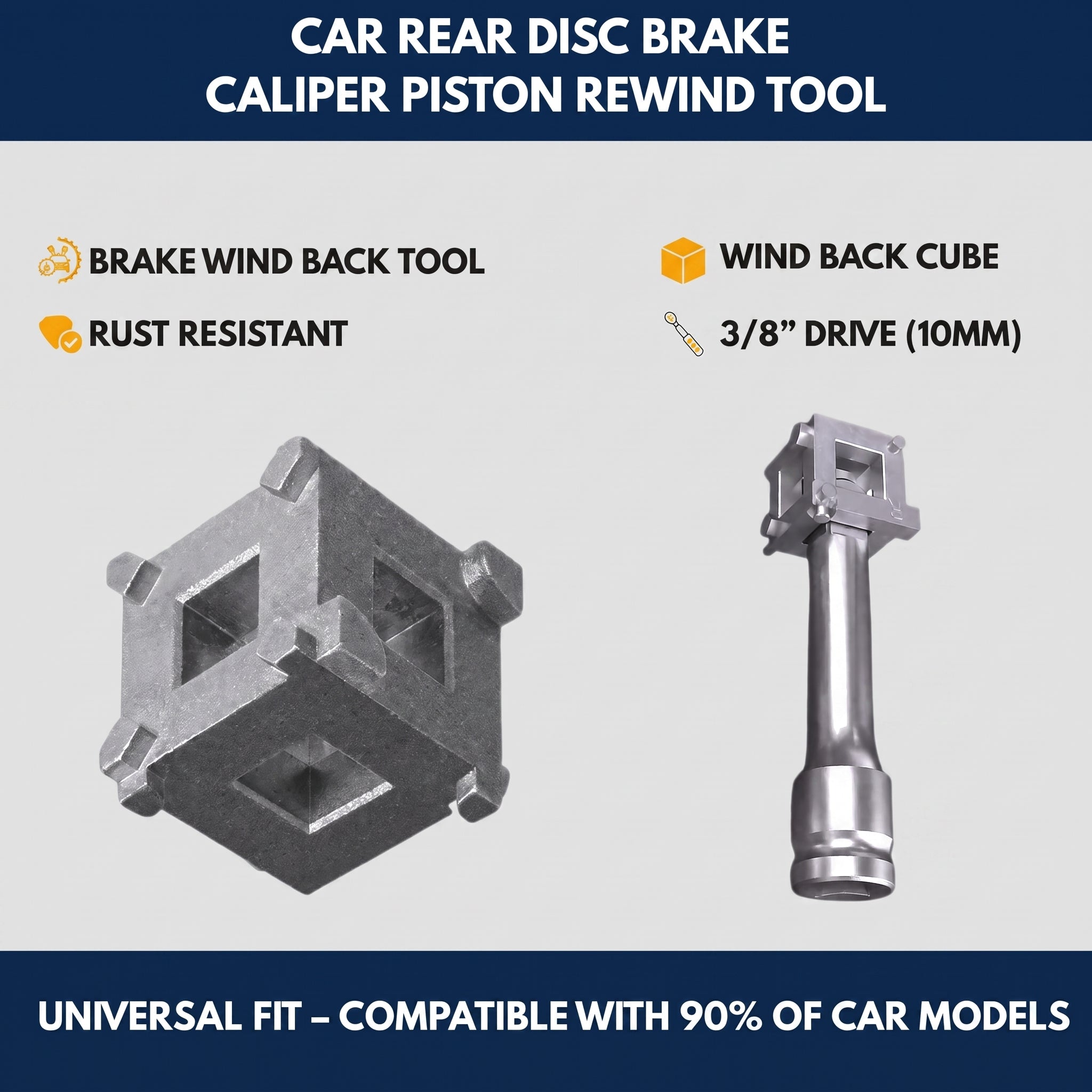 Car Rear Disc Brake Caliper Piston Rewind Tool — QMT