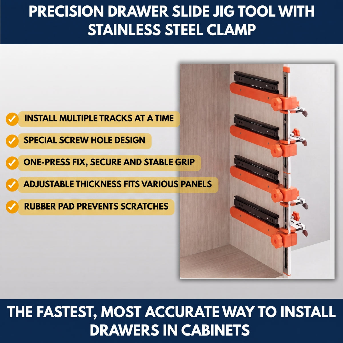Cabinet Rail Positioning & Drilling Guide