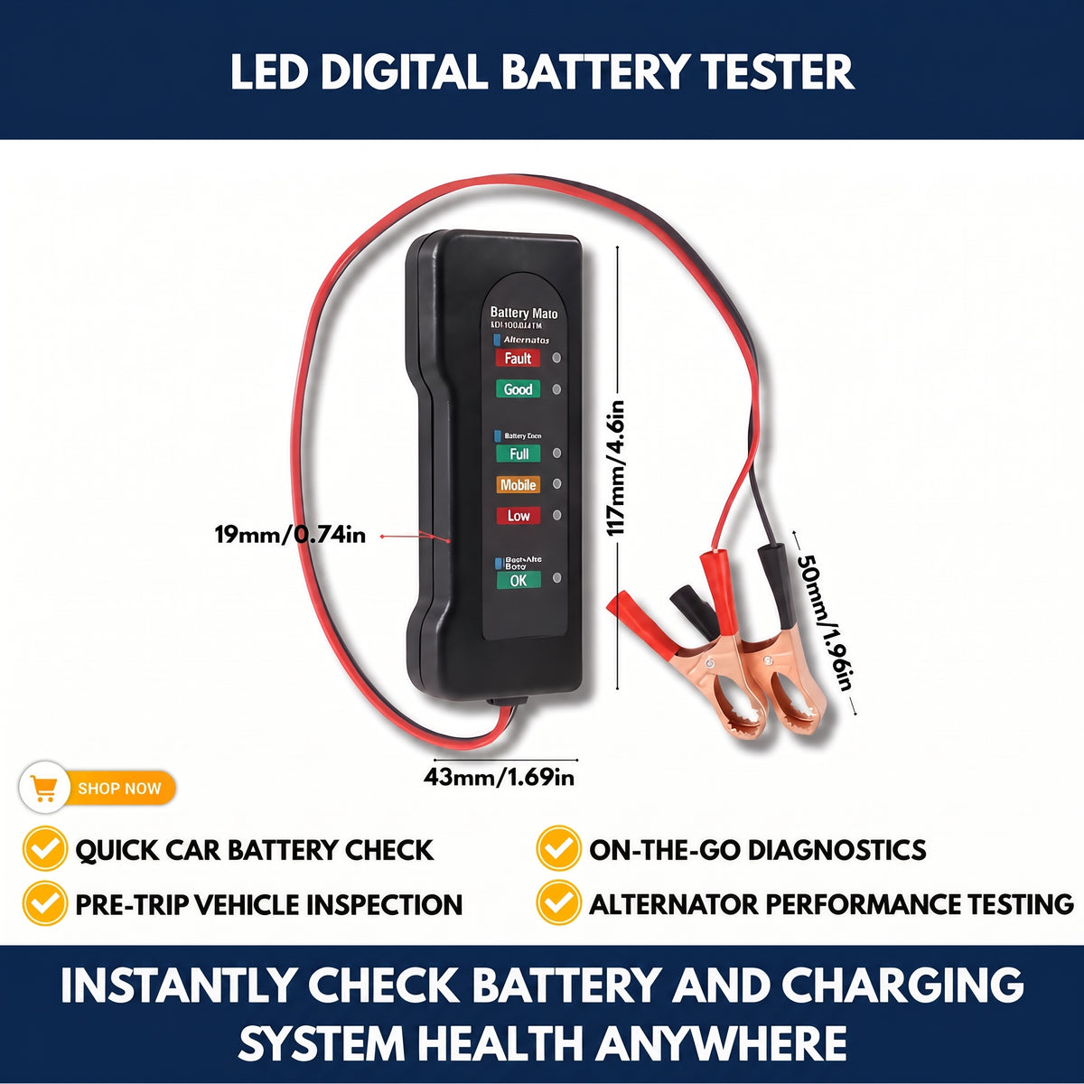 Led Digital Battery Tester