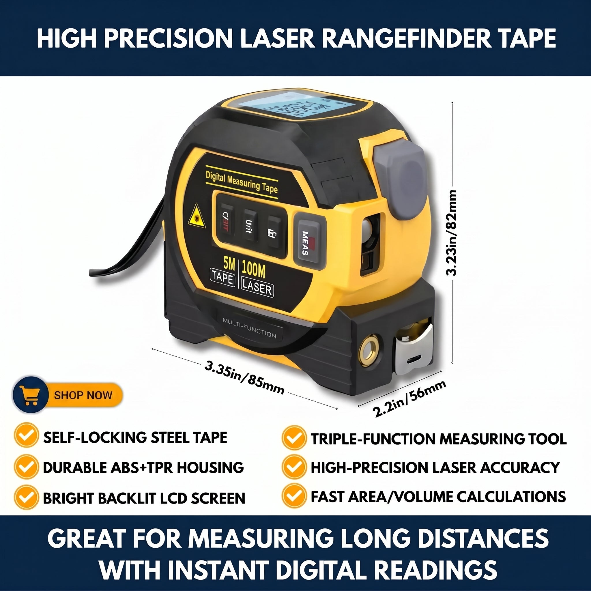 High Precision Laser Rangefinder Tape — QMT