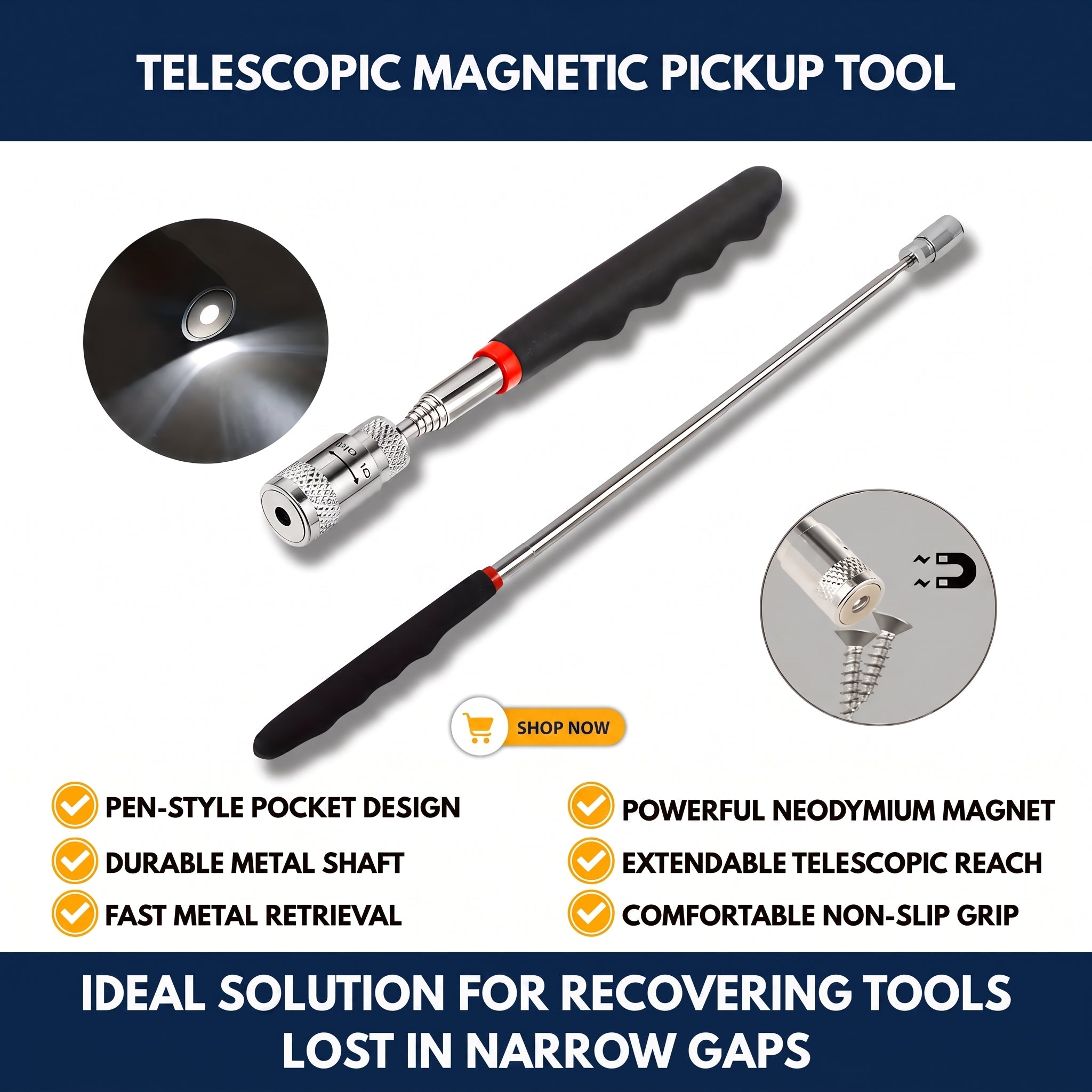 Telescopic Magnetic Pickup Tool — QMT