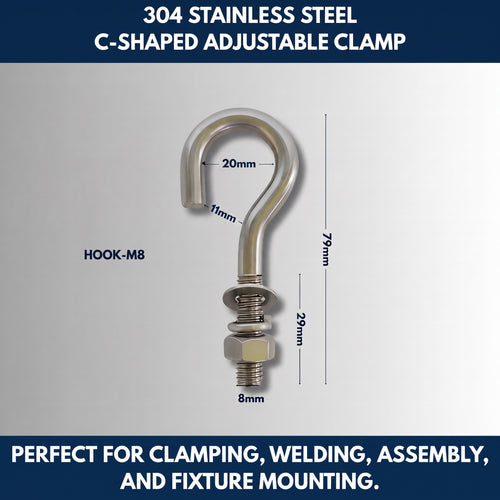 304 Stainless Steel C-Shaped Adjustable Clamp — QMT