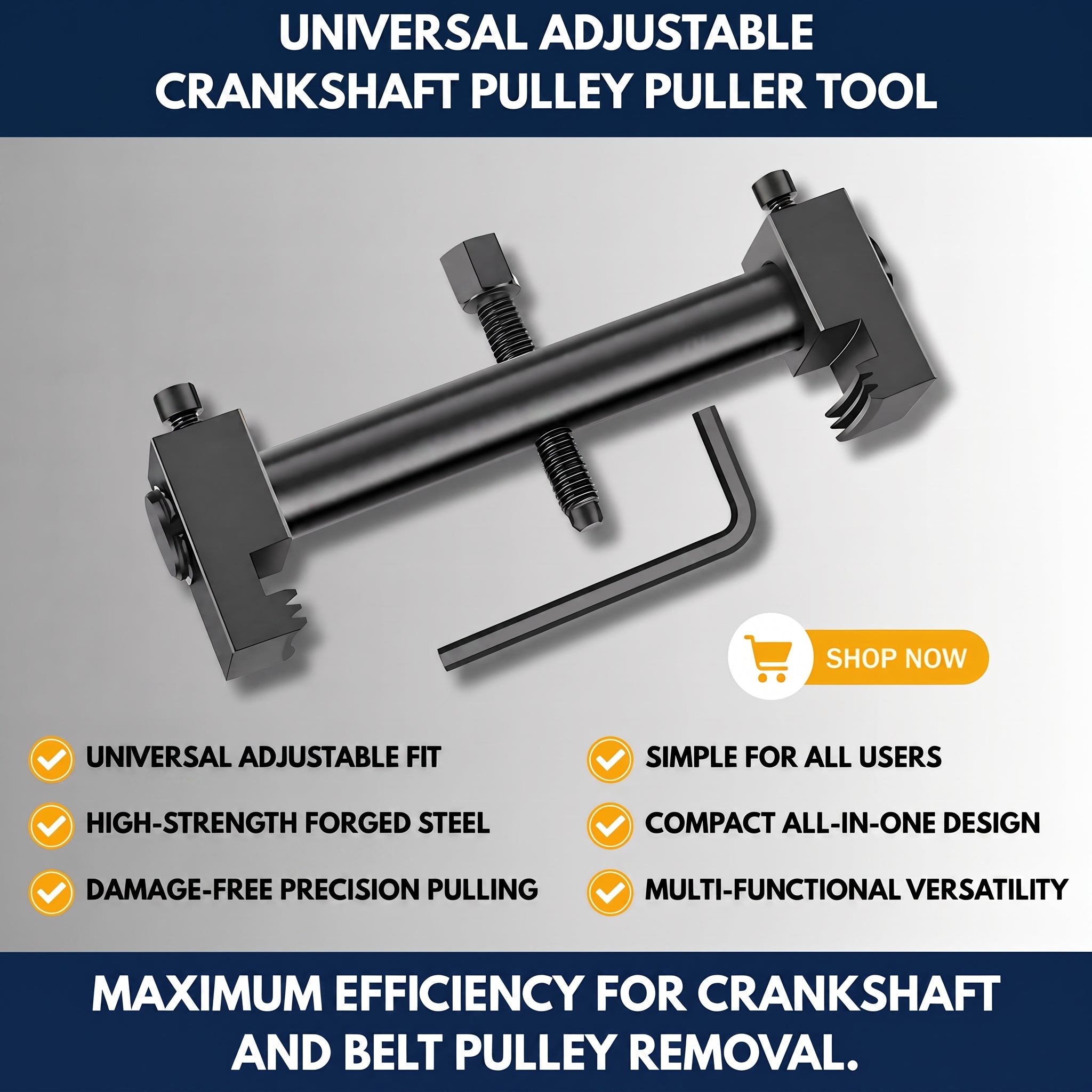 Universal Adjustable Crankshaft Pulley Puller Tool — QMT