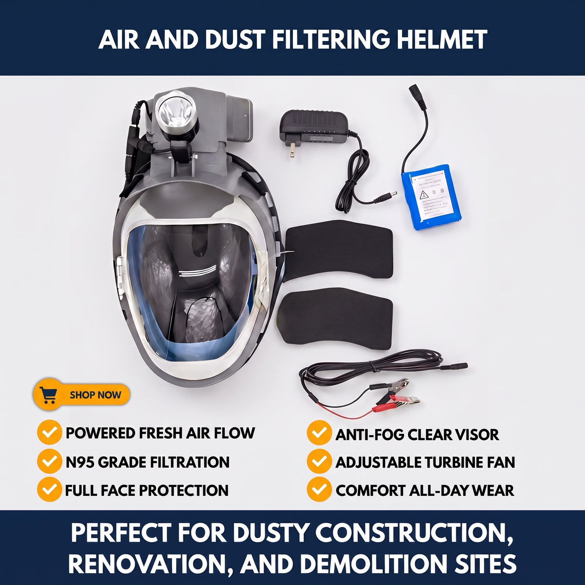 Air And Dust Filtering Helmet