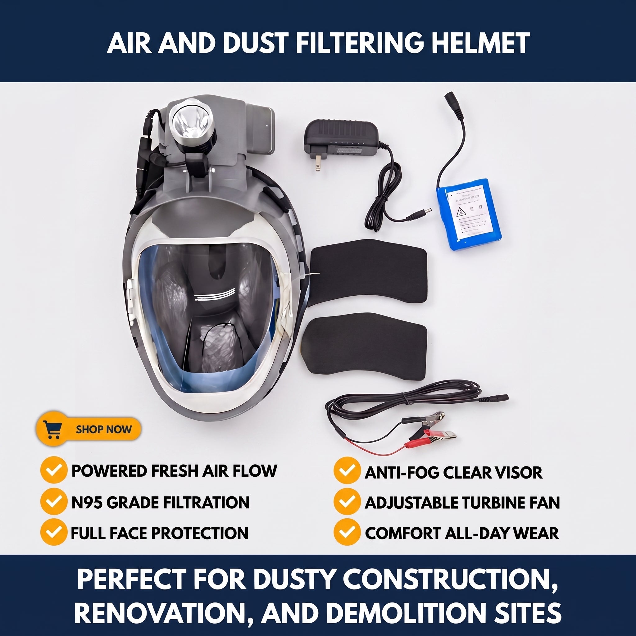Air And Dust Filtering Helmet — QMT