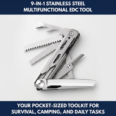 9-in-1 Stainless Steel Multifunctional EDC Tool
