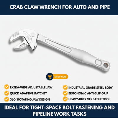 Crab Claw Wrench for Auto and Pipe