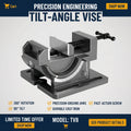 0-90° Tilting Angle Drill Press Vise — Heavy-Duty Cast Iron Bench Clamp with Precision Angle Scale