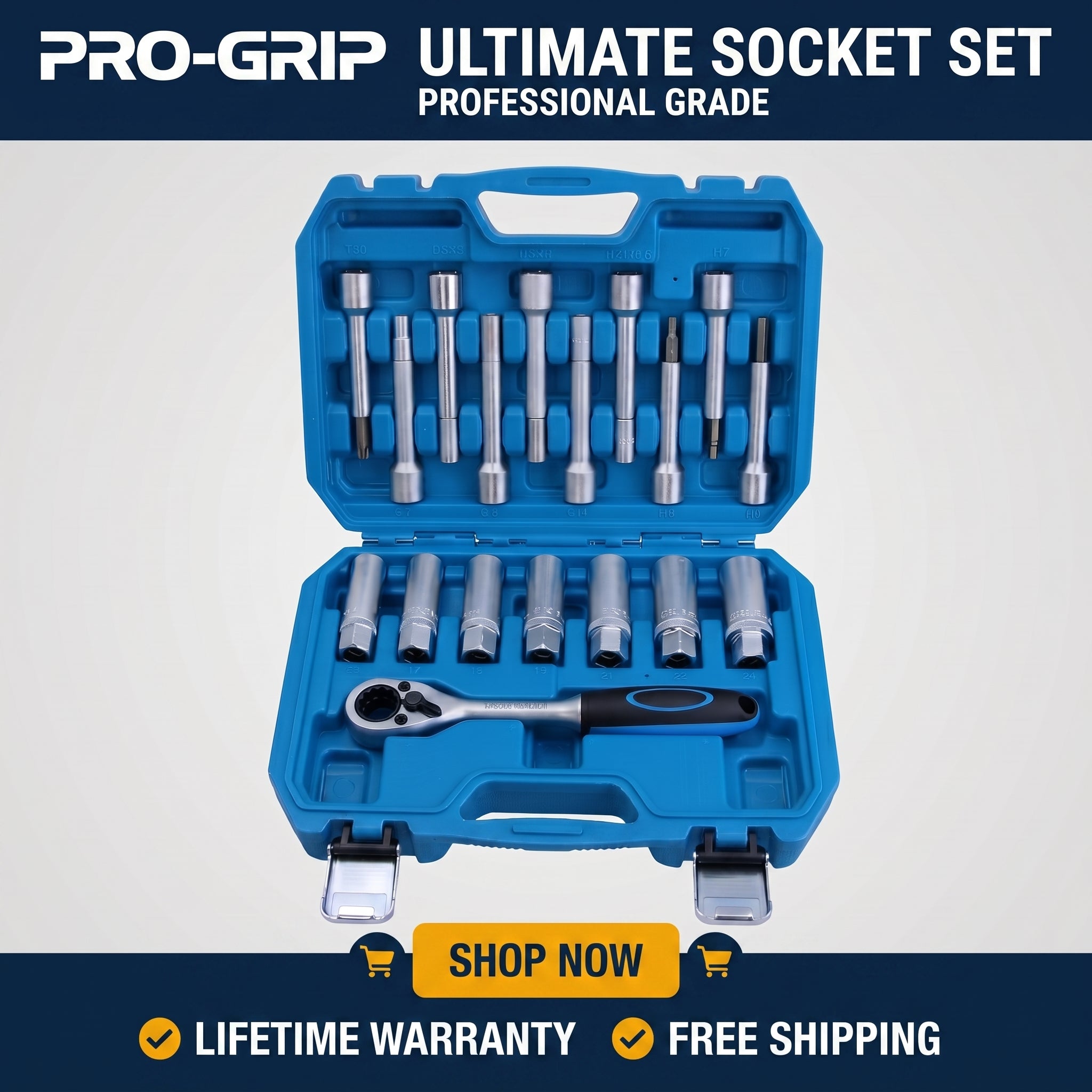 QuickMech™ 18-Piece Shock Absorber Strut Nut Socket Set — QMT