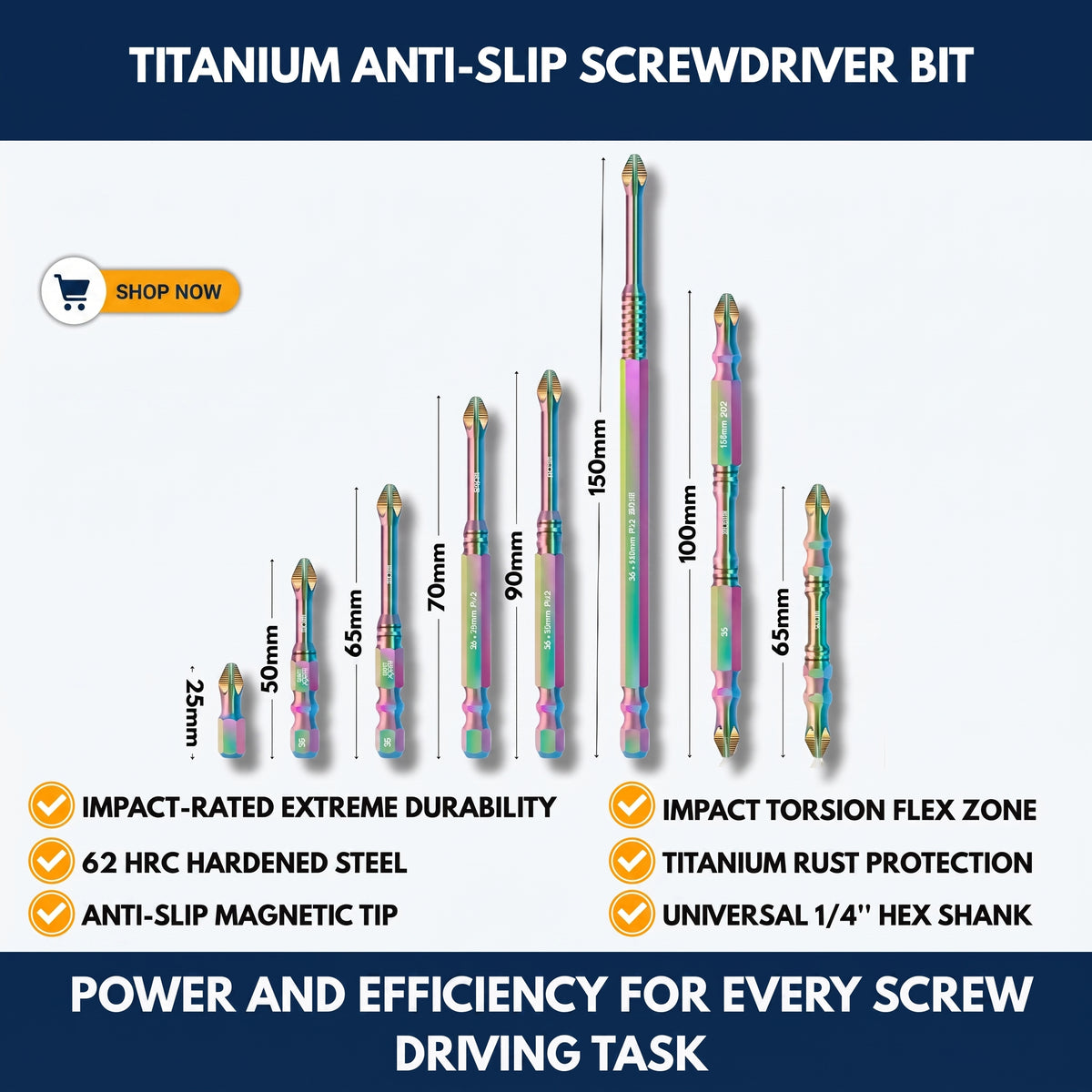 Titanium Anti-Slip Screwdriver Bit