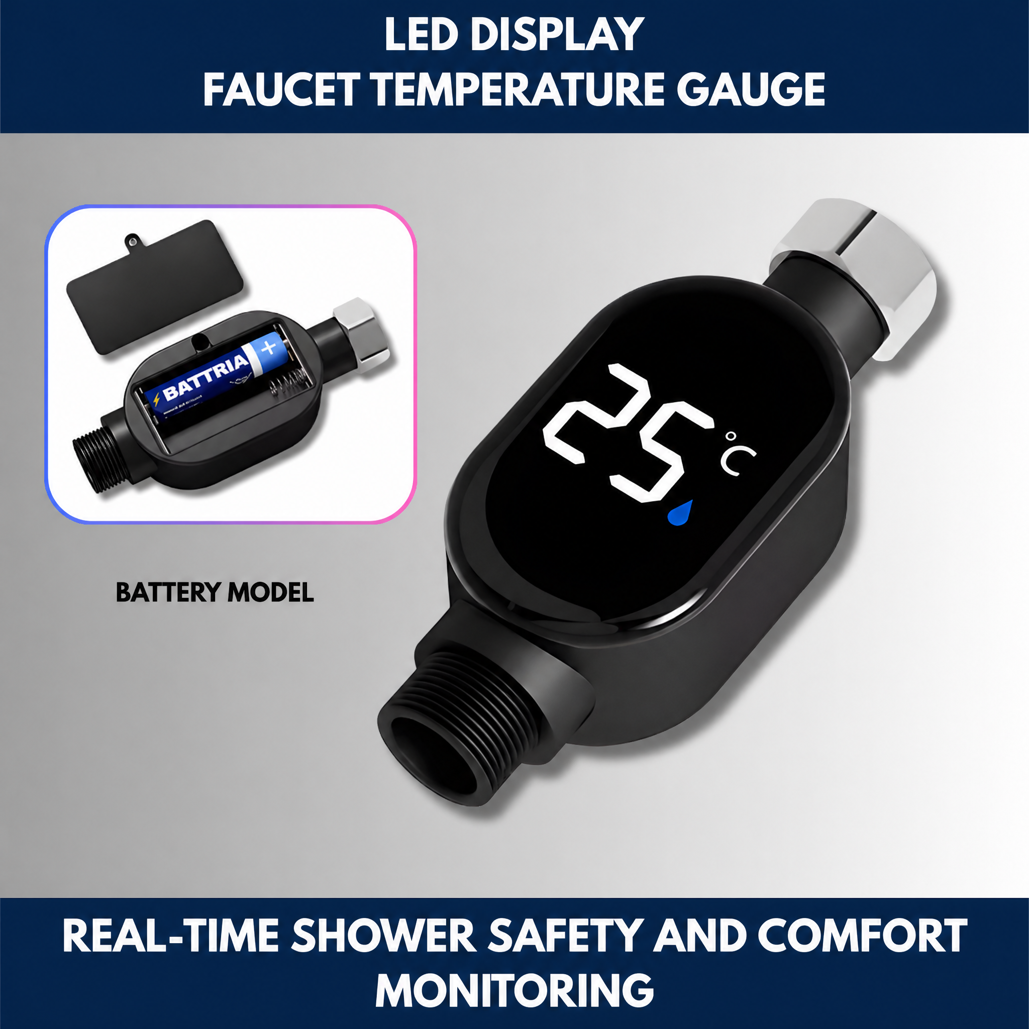 LED Display Faucet Temperature Gauge