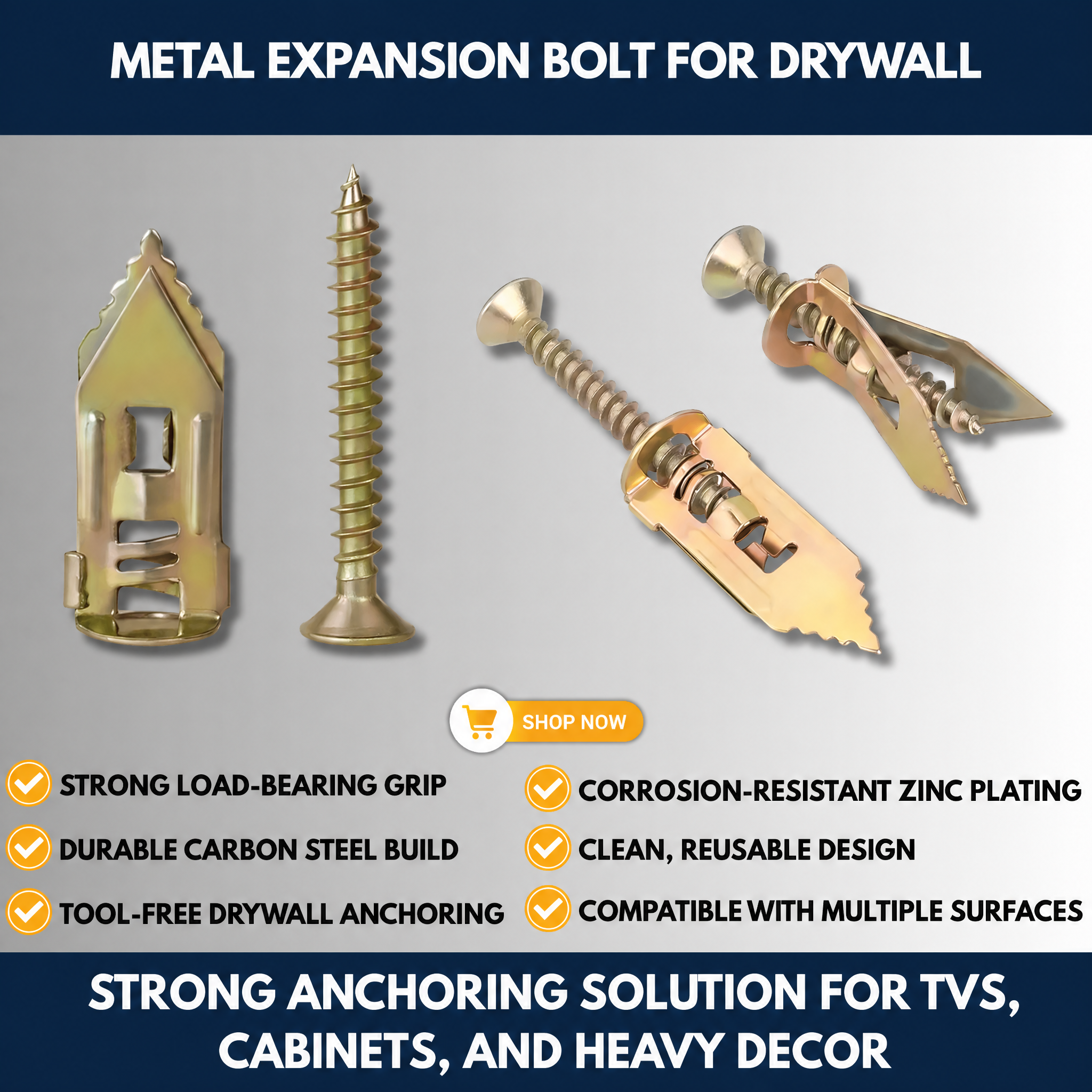 Metal Expansion Bolt for Drywall