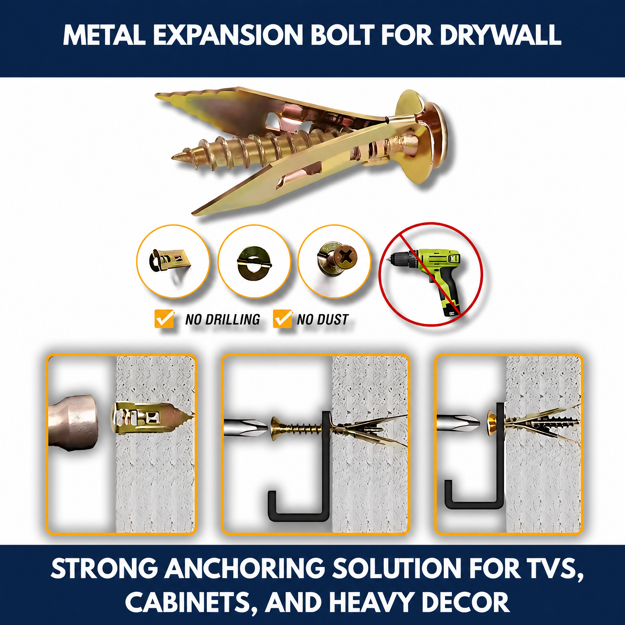Metal Expansion Bolt for Drywall
