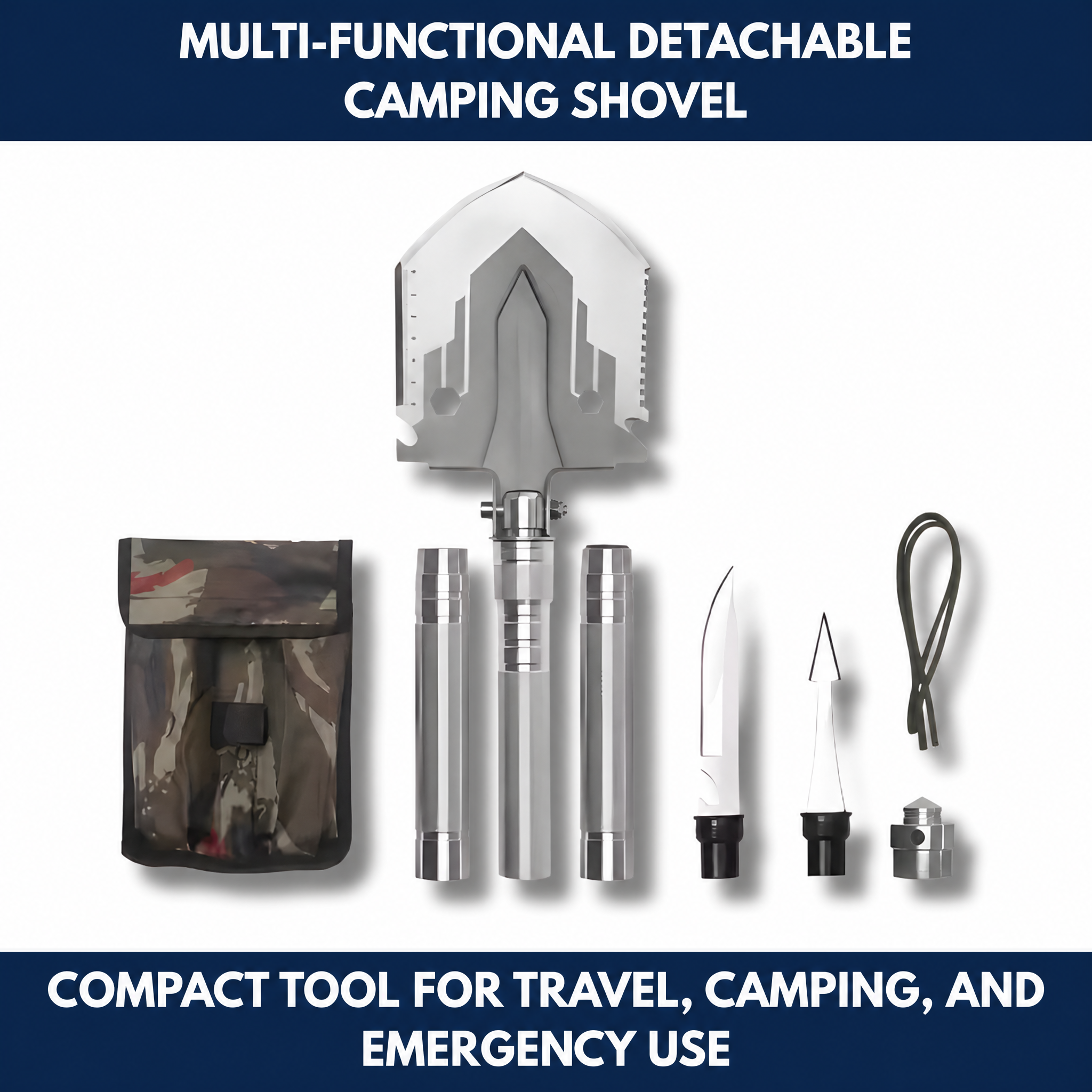 Multi-Functional Detachable Camping Shovel