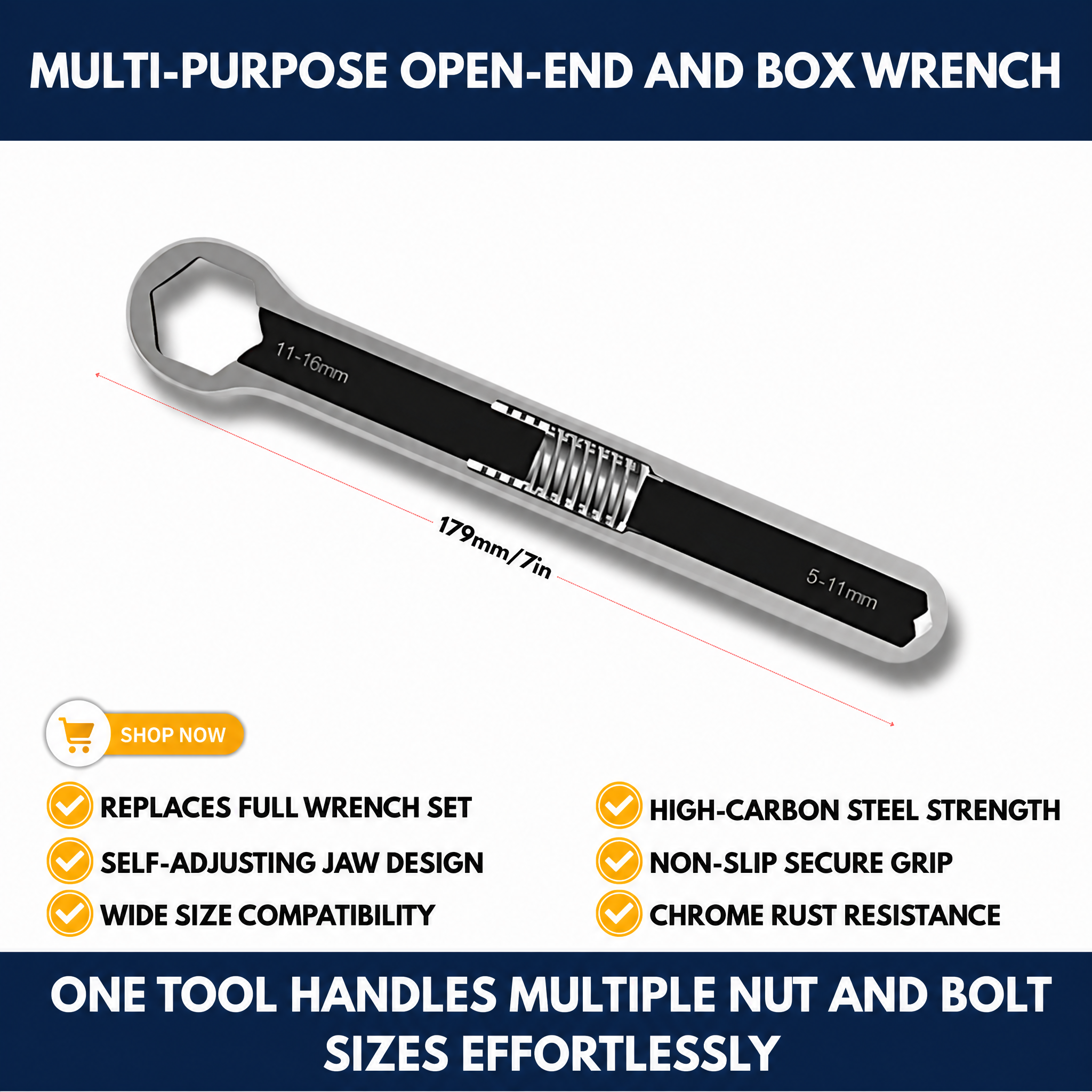 Multi-Purpose Open-End And Box Wrench