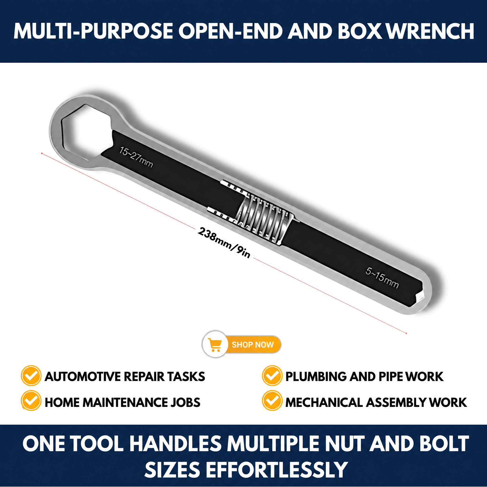 Multi-Purpose Open-End And Box Wrench