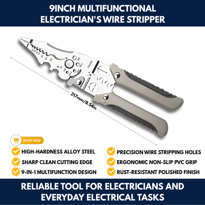 9" Multifunctional Electrician's Wire Stripper