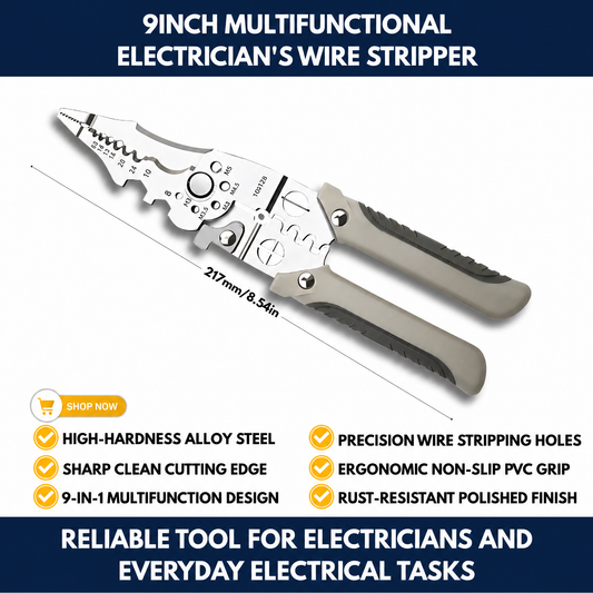 9" Multifunctional Electrician's Wire Stripper