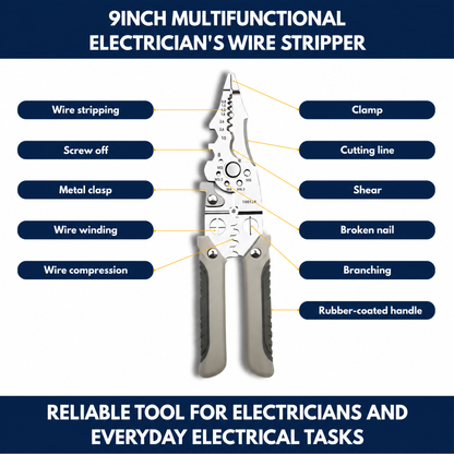 9" Multifunctional Electrician's Wire Stripper