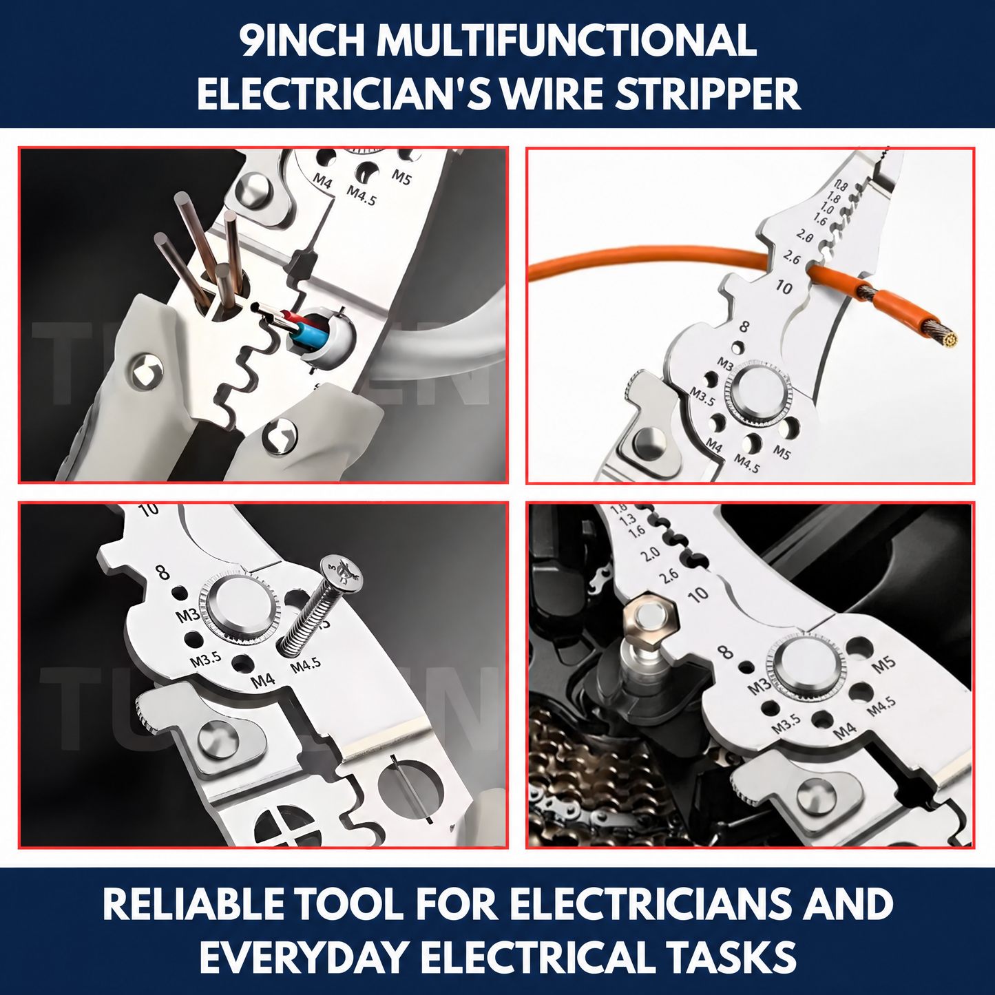 9" Multifunctional Electrician's Wire Stripper
