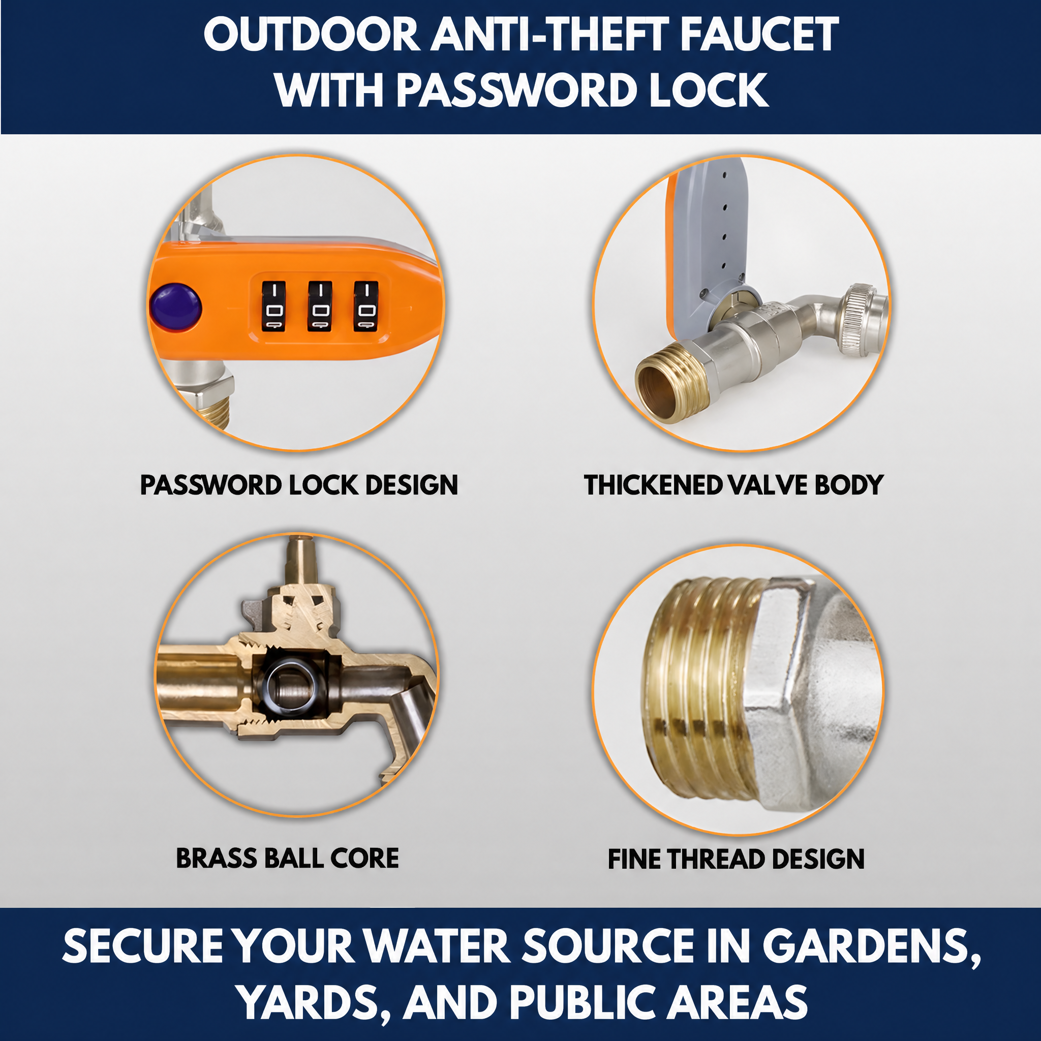 Outdoor Combination Lock Faucet