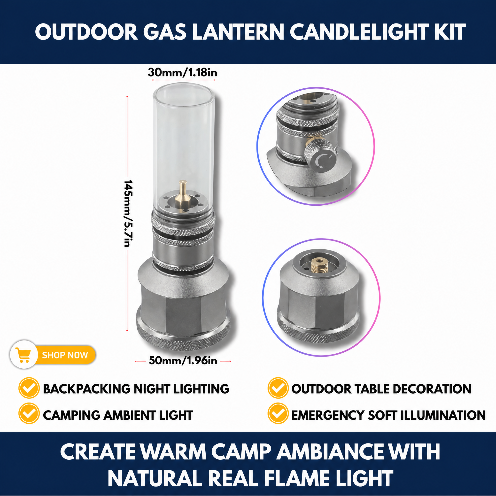 Outdoor Gas Lantern Candlelight Kit