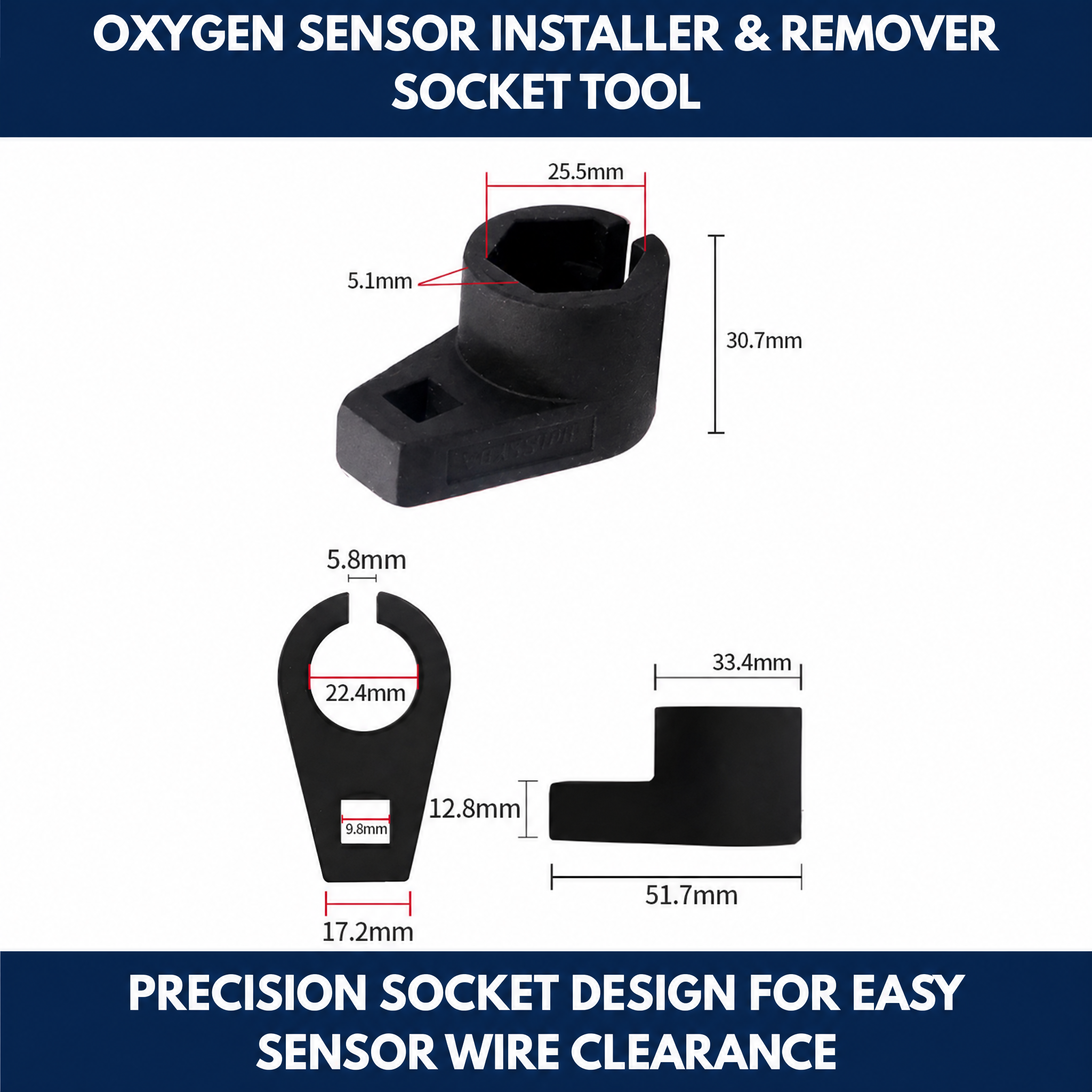 Oxygen Sensor Installer & Remover Socket Tool