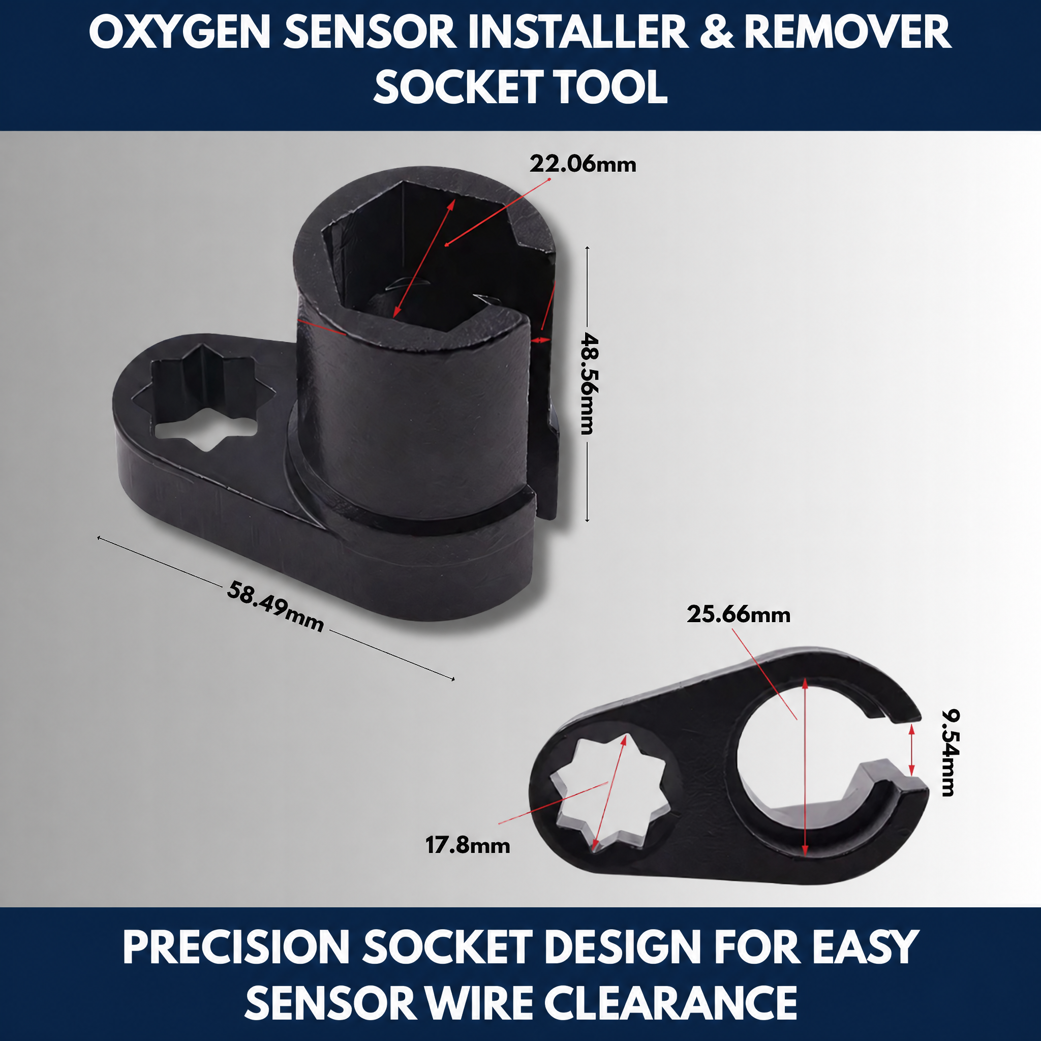 Oxygen Sensor Installer & Remover Socket Tool