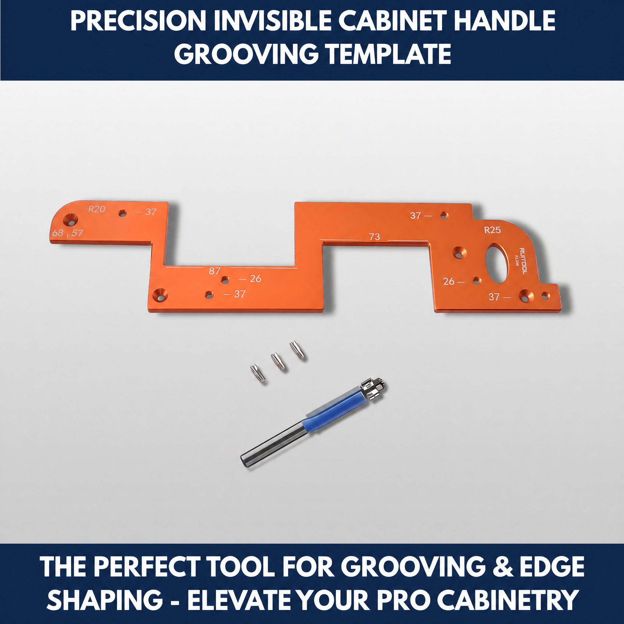 Precision Invisible Cabinet Handle Grooving Template